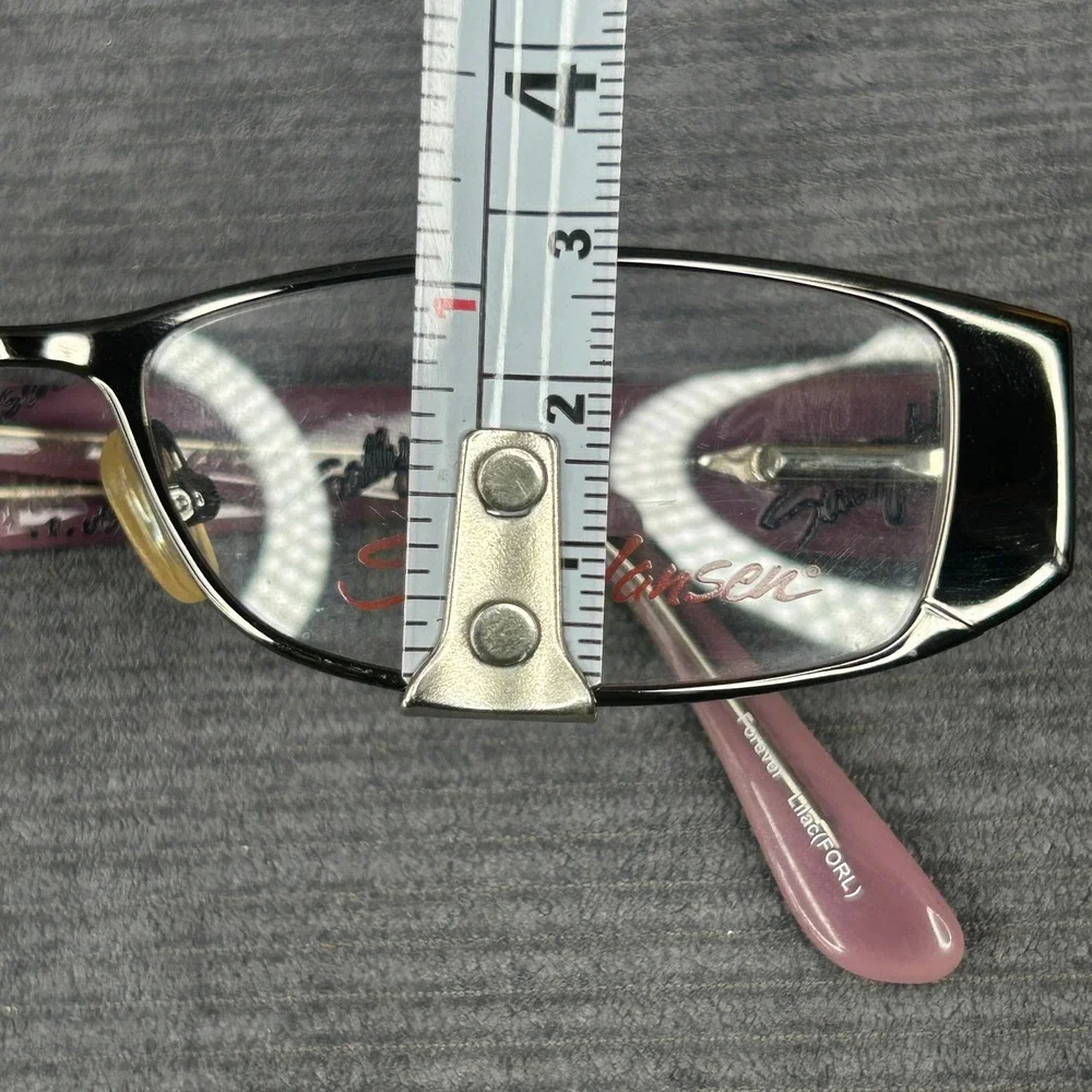 Sally Hansen Y2k Eyeglass Frames Gunmetal Purple Rectangular Lilac Pattern